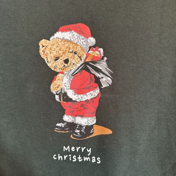 Denim & Flower Men Ricky Singh Merry Christmas Bear Long Sleeve Sweatshirt Large - Picture 2 of 8